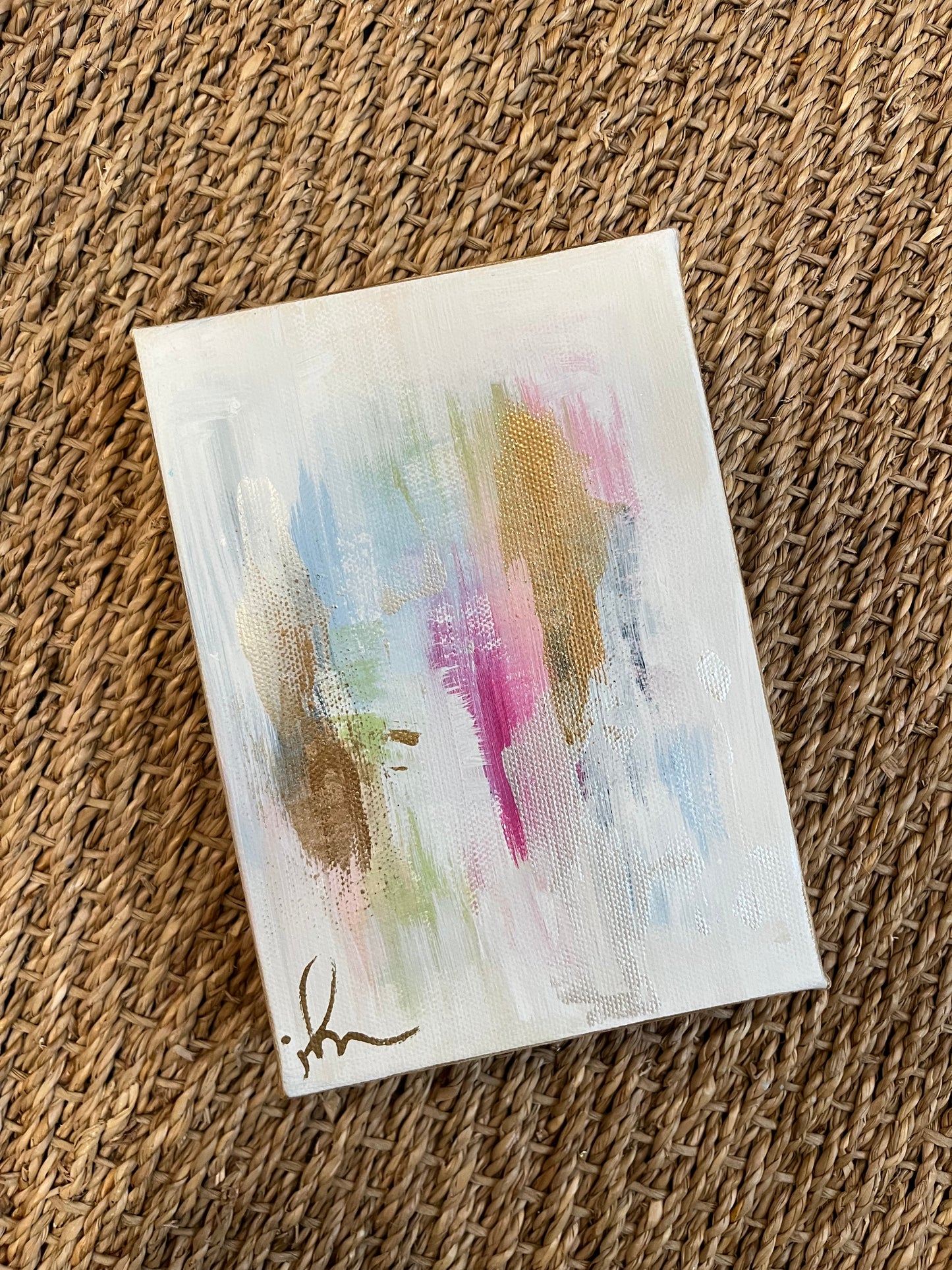 “Cotton Candy” 5x7 Abstract Art