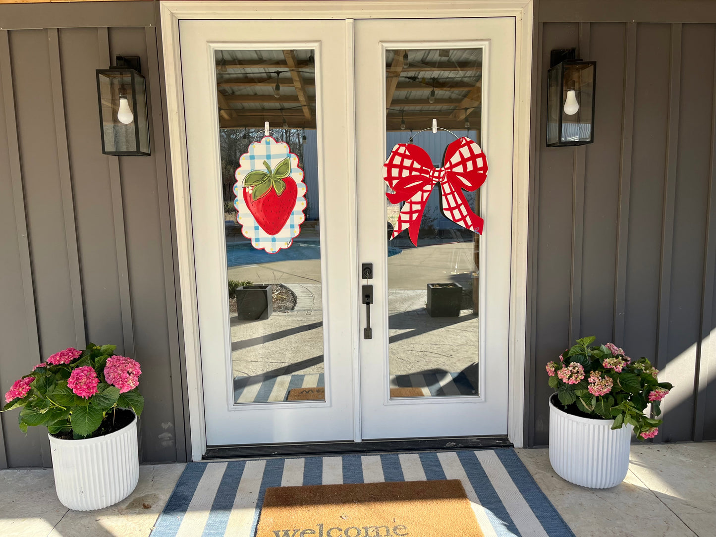 Red Gingham Bow Door Hanger