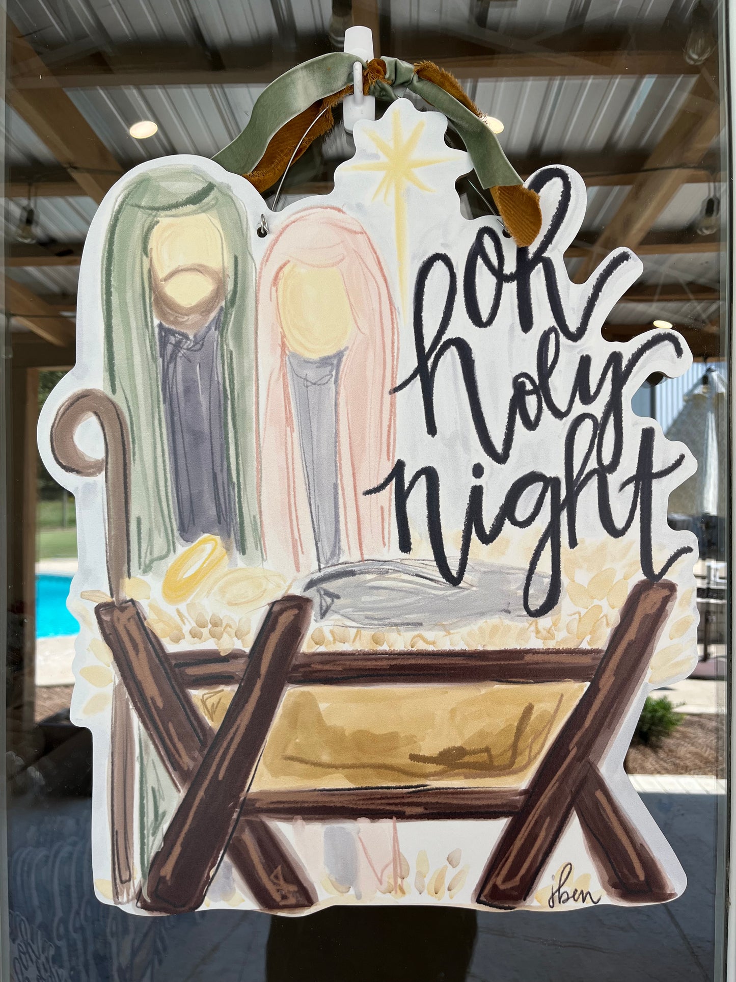 Nativity Wood Door Hanger