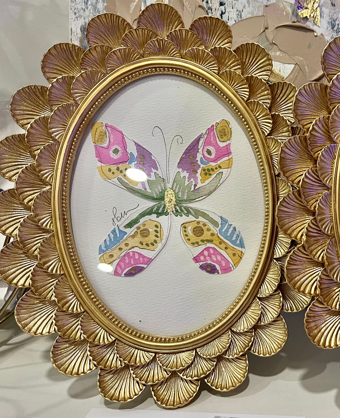 “Norah” Framed Watercolor Butterfly