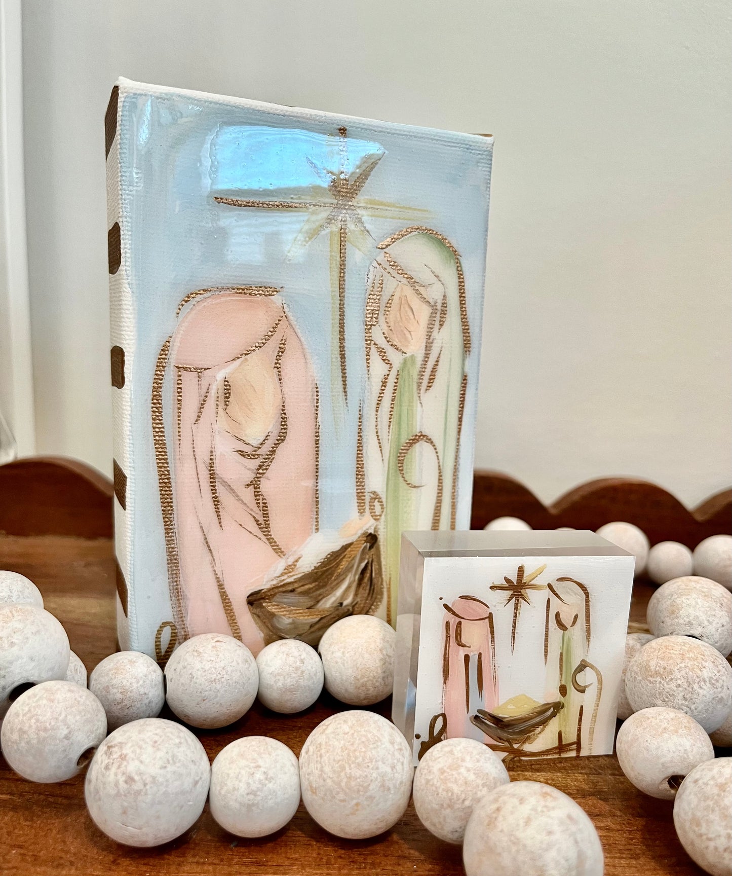 Silent Night- Resin covered Canvas