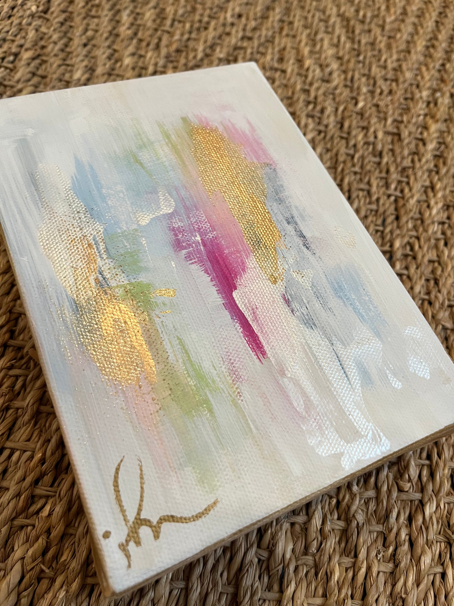 “Cotton Candy” 5x7 Abstract Art