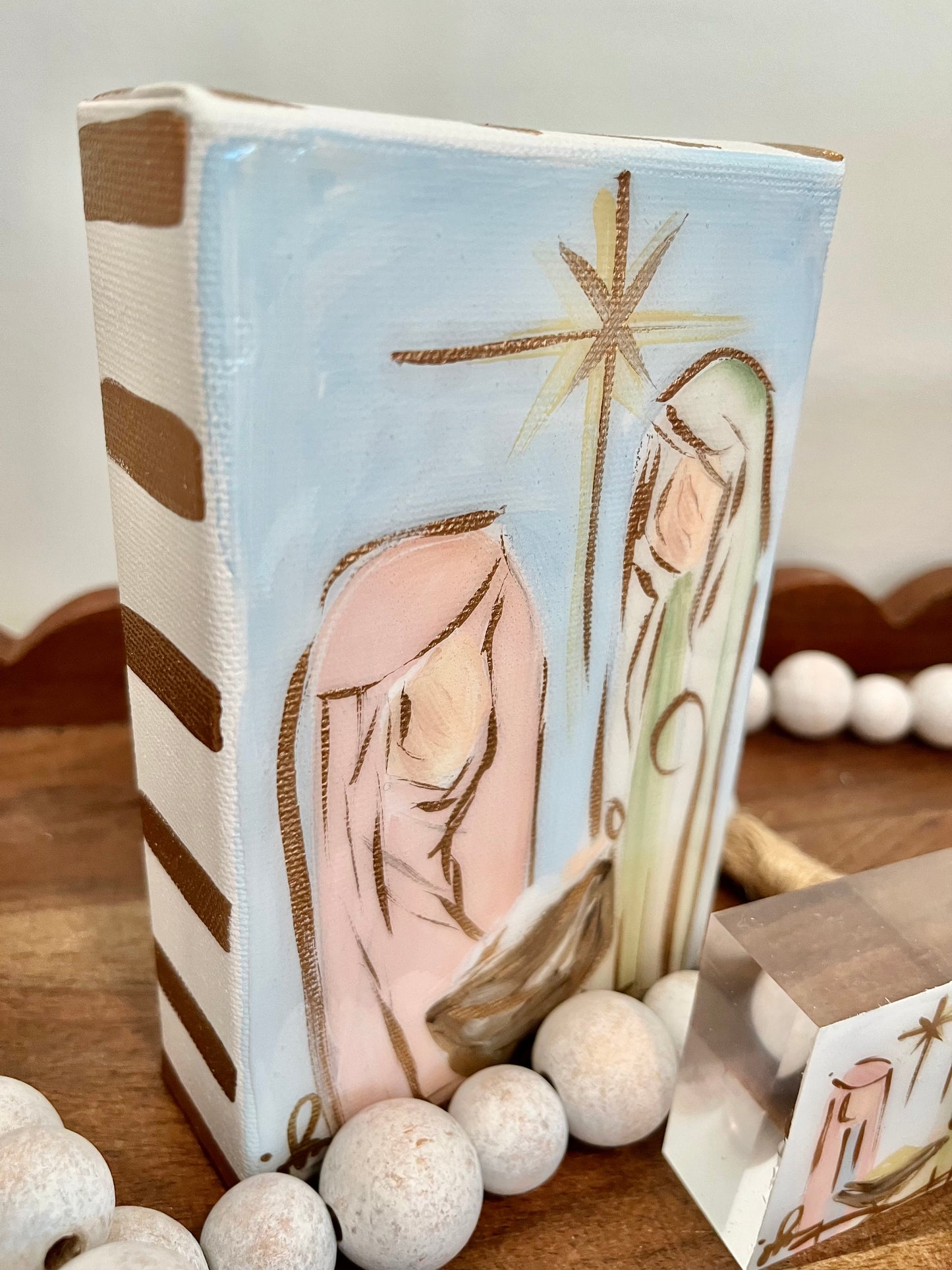 Silent Night- Resin covered Canvas