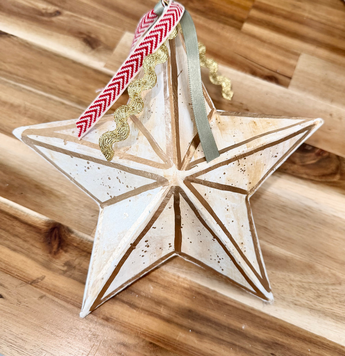 Paper Mache Hand Painted Star Ornament