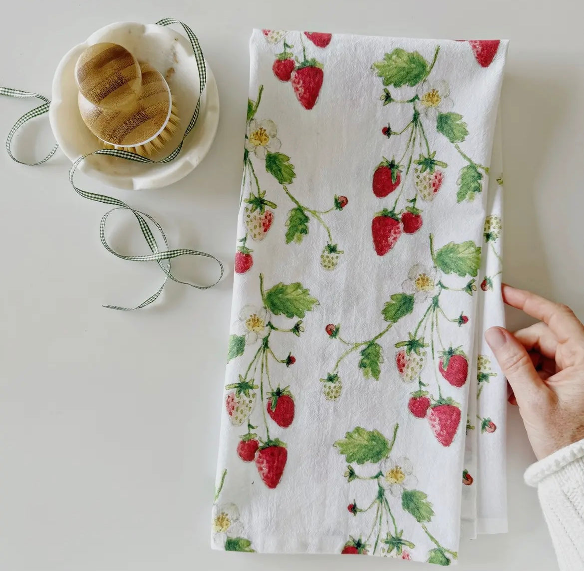 Emily Lex Strawberry Hand Towel