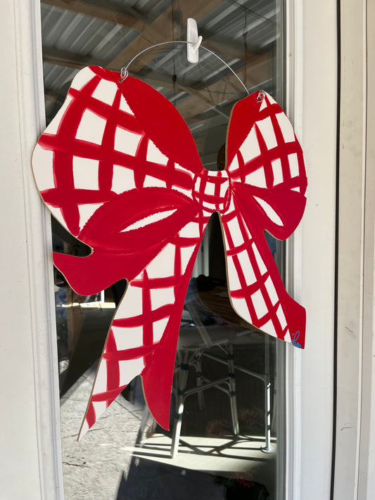 Red Gingham Bow Door Hanger