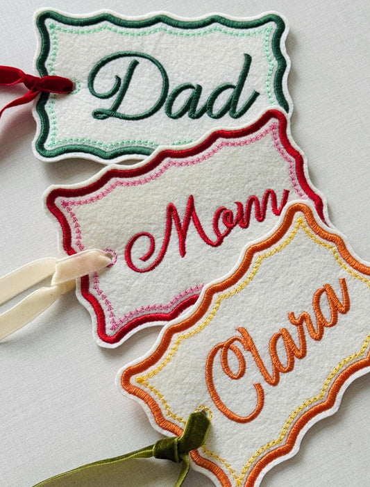 Custom Embroidered Stocking Tags