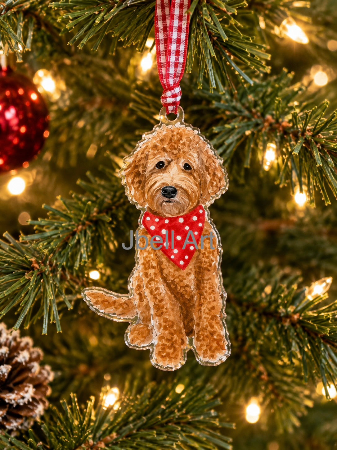 Red Goldendoodle Acrylic Ornament