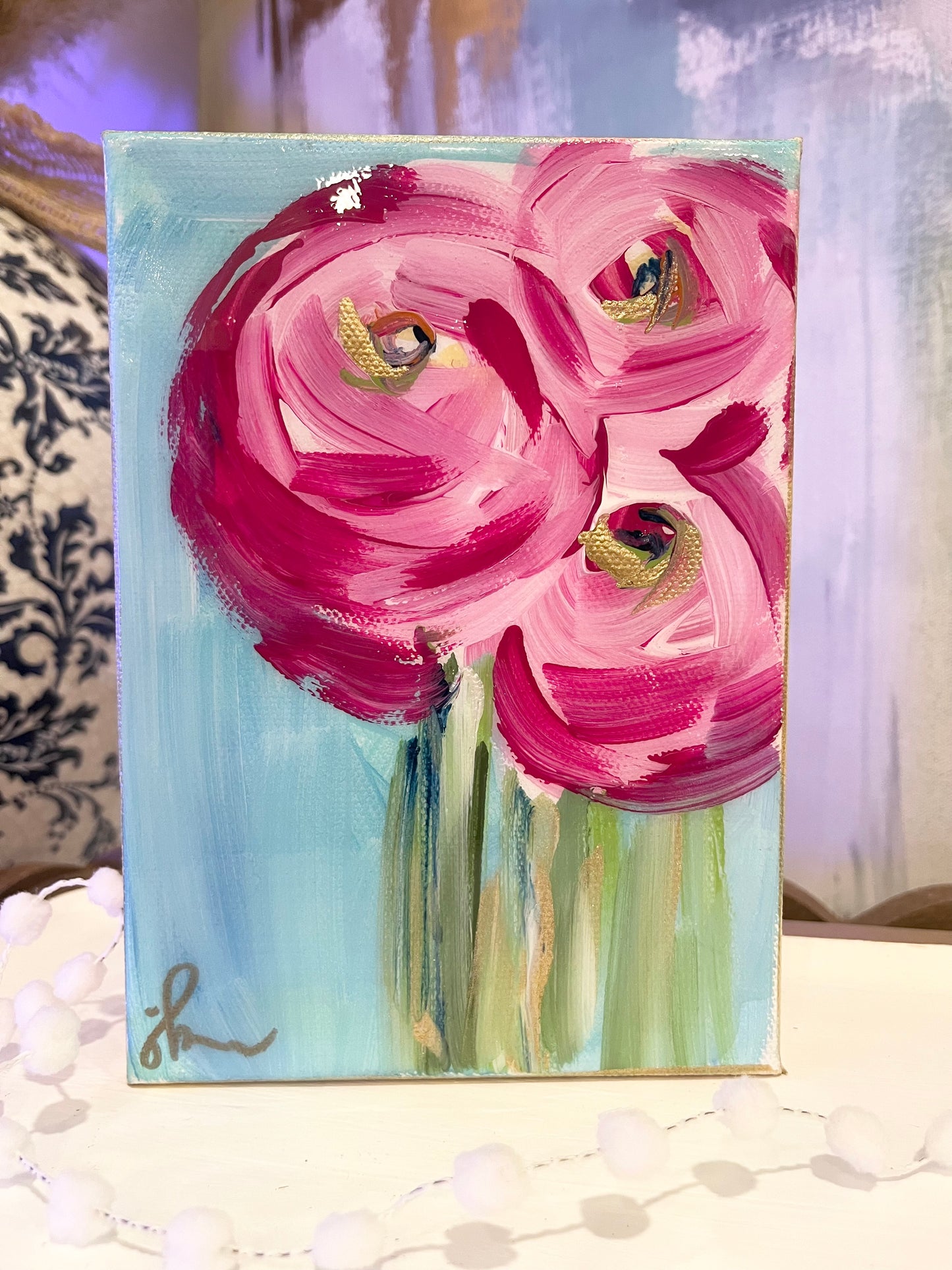 Love In Bloom- Original 5x7 Canvas - II