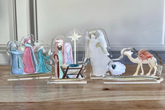 Holy Night Acrylic Nativity Set