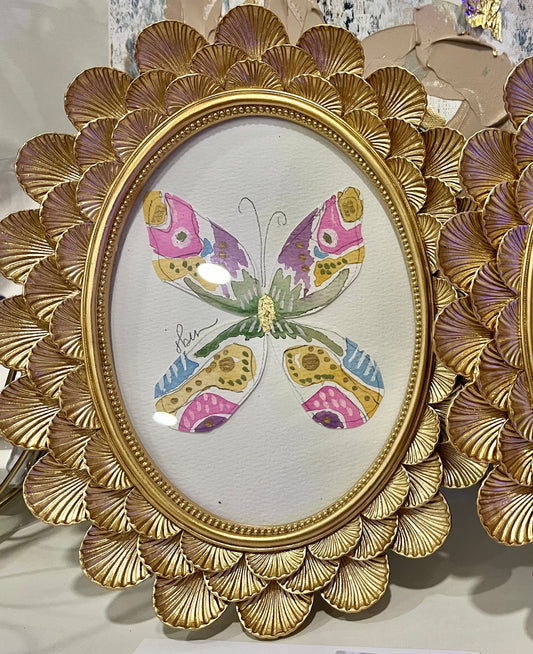 “Norah” Framed Watercolor Butterfly