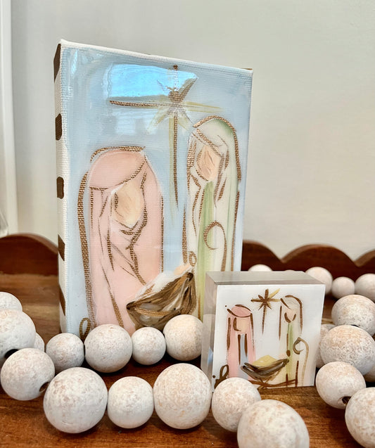 Silent Night- Resin covered Canvas