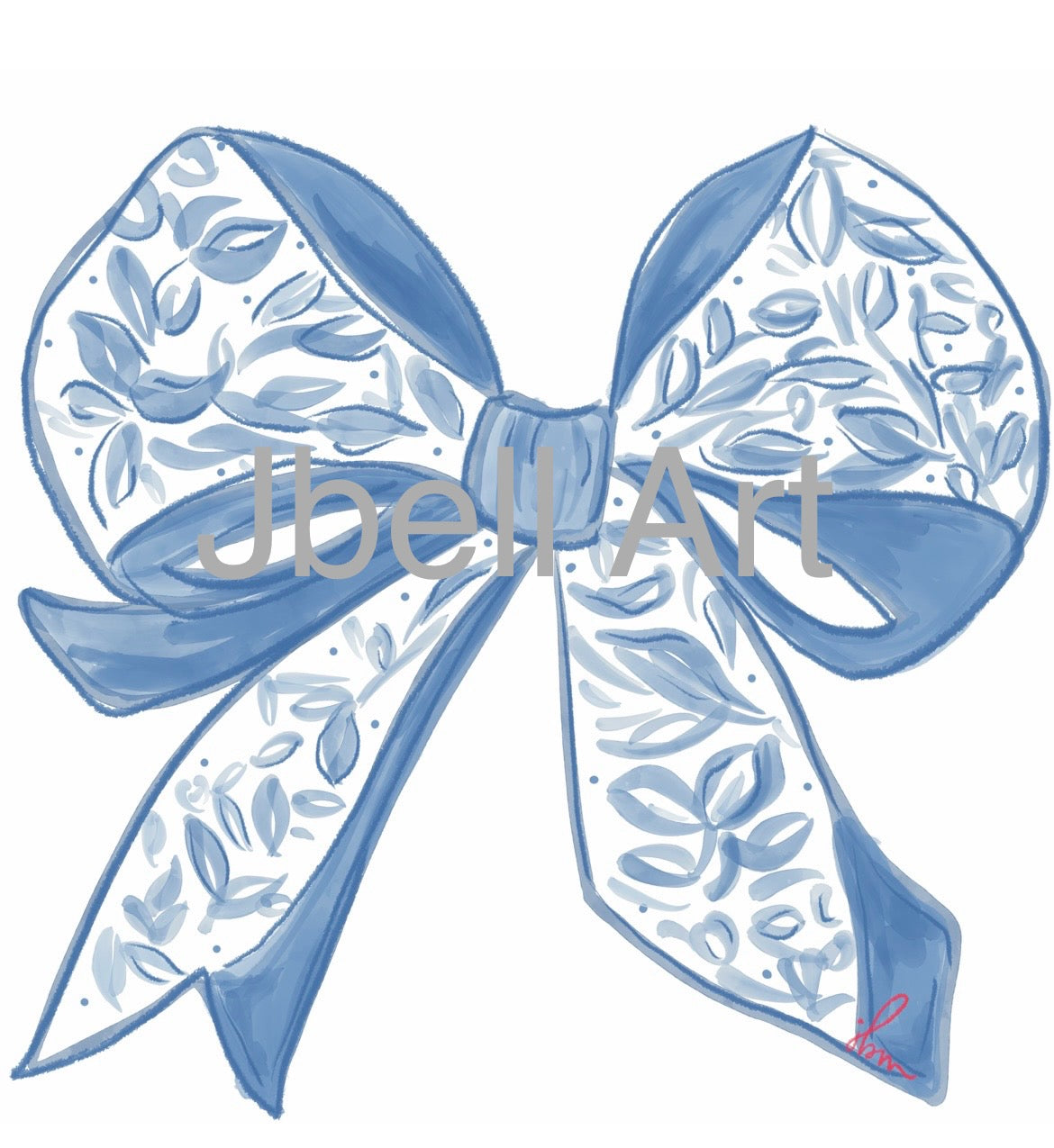 Pre-order- Chinoiserie Blue Bow door hanger