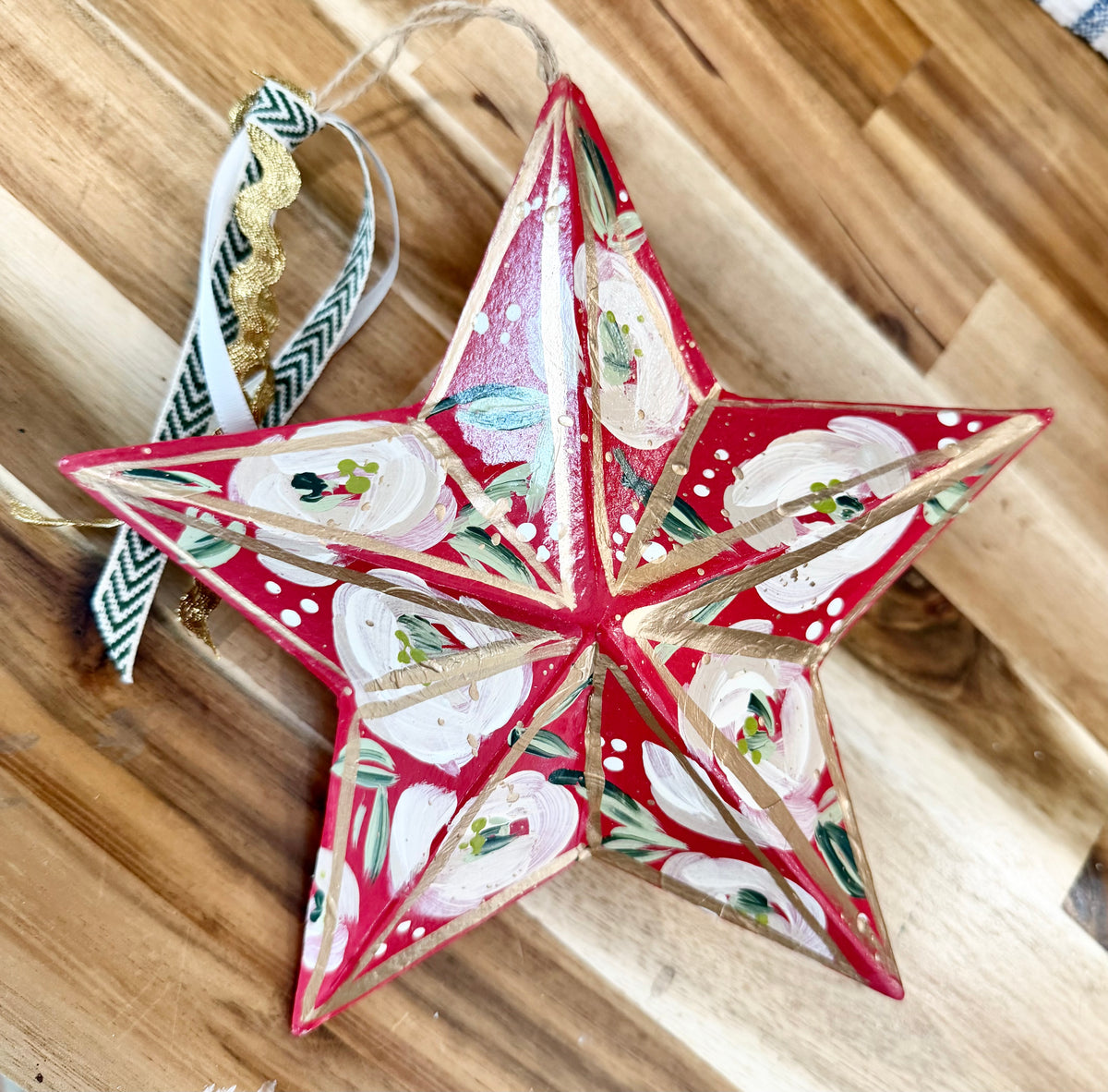 Paper Mache Hand Painted Star Ornament