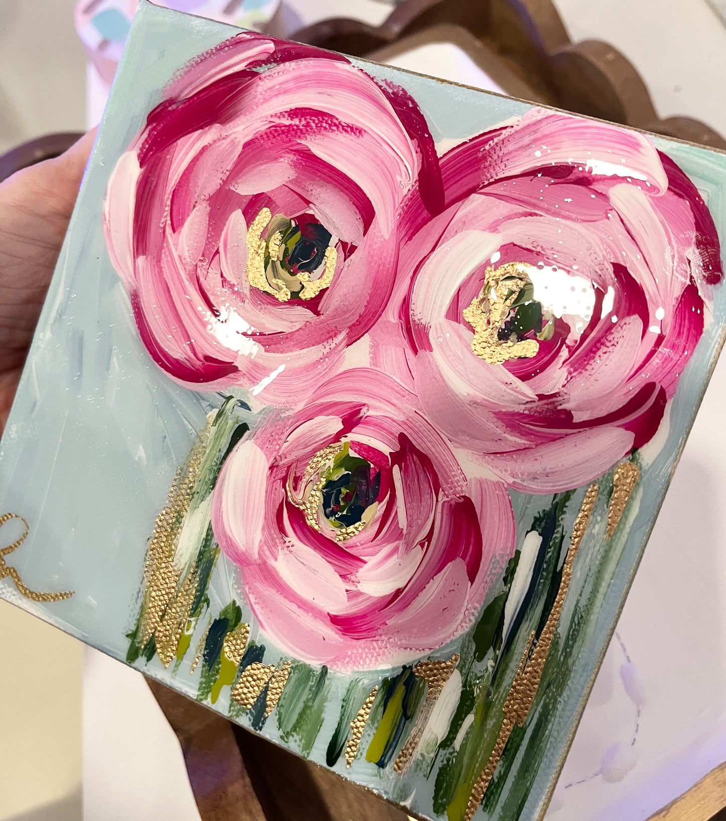 Love in Bloom- Original Resin Canvas XI