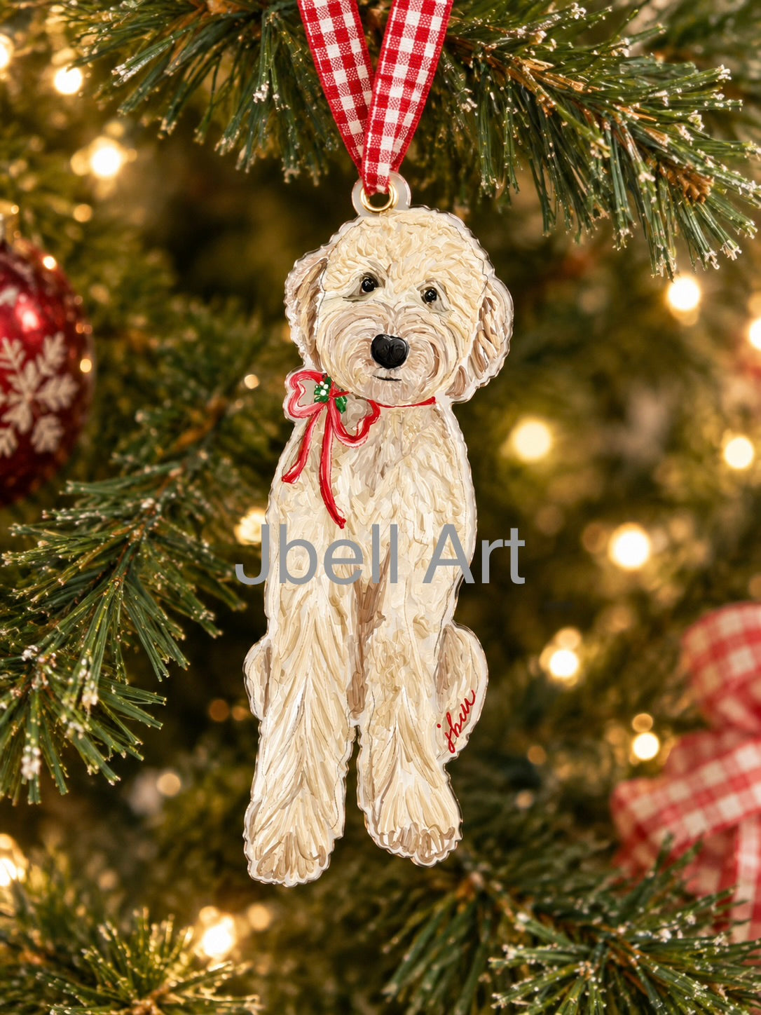 Apricot Goldendoodle Acrylic Ornament