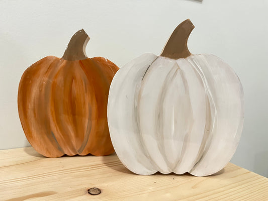 Resin Wood Pumpkin Set