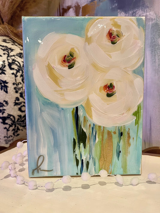 Love in Bloom- Original Resin Canvas I