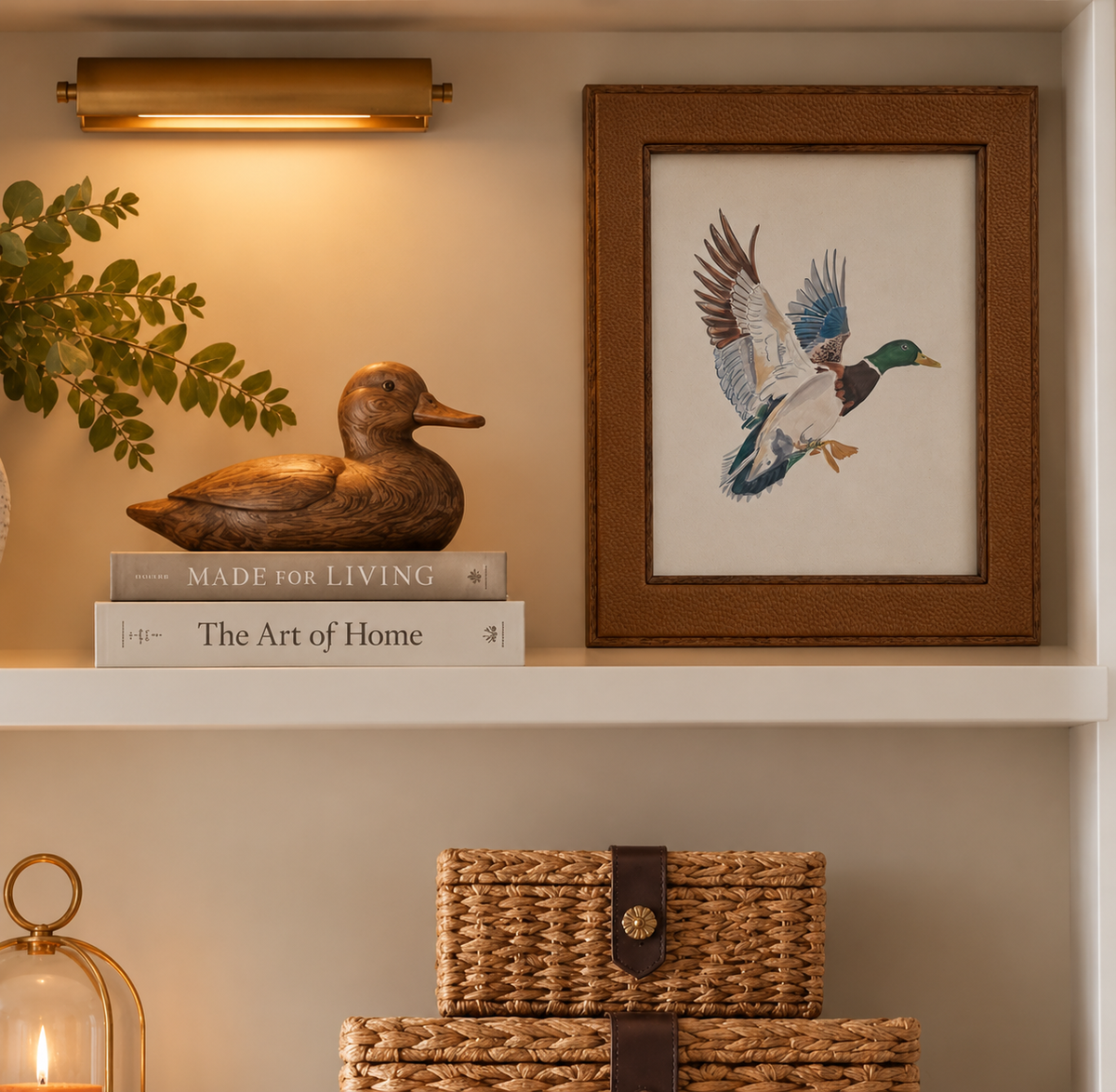 Leather Framed Mallard Print