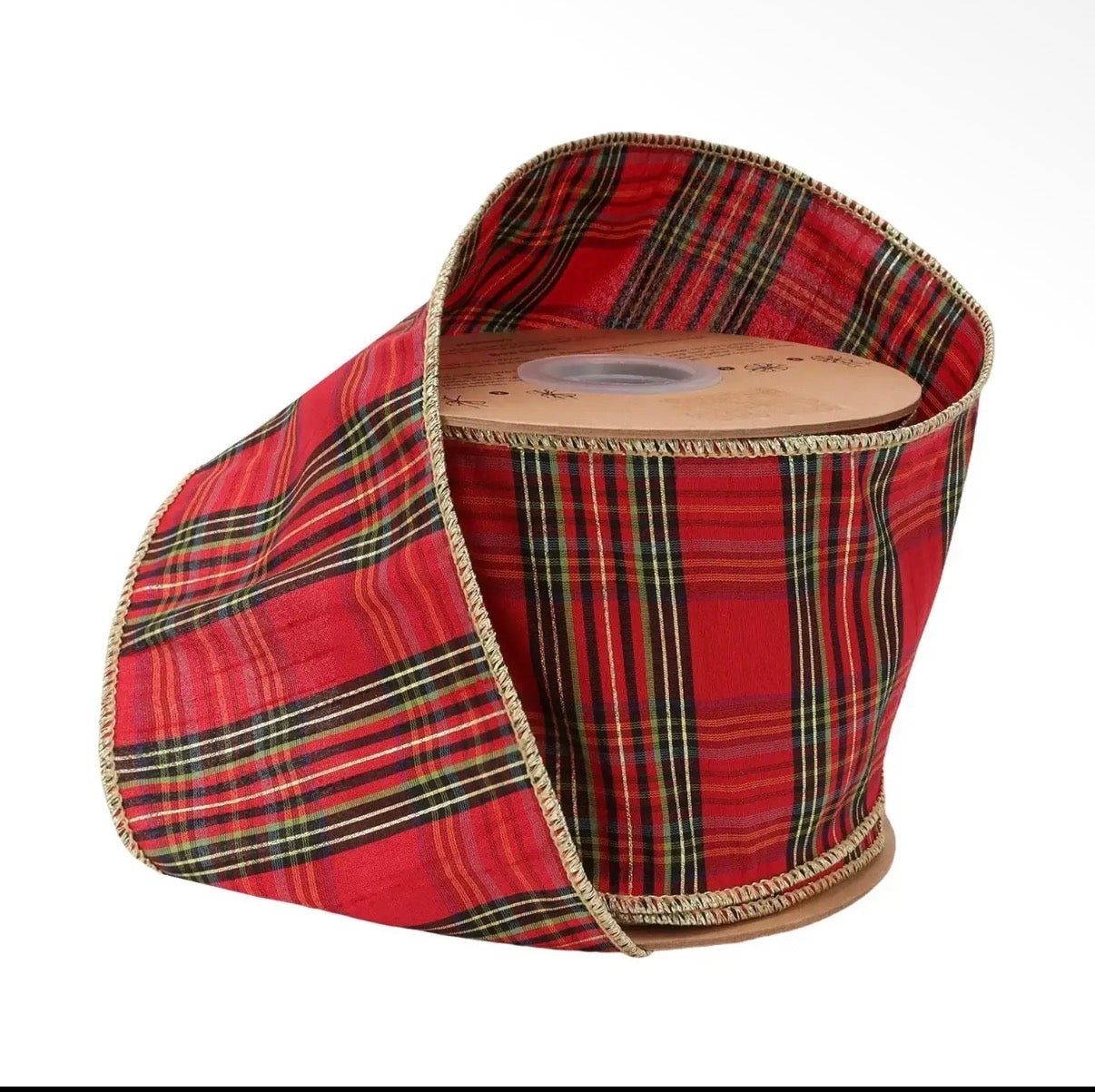 Pre-order 4 Inch Holiday Plaid Wired ribbon