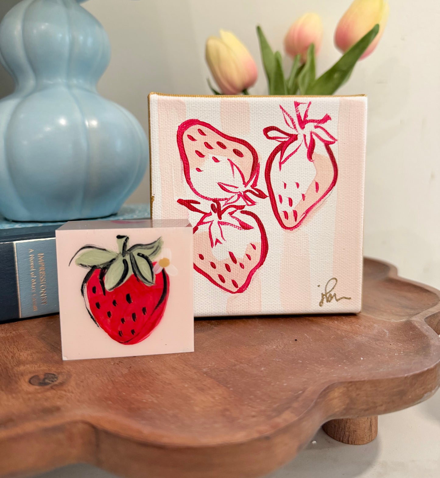 “Berry Sweet” Stripe Canvas