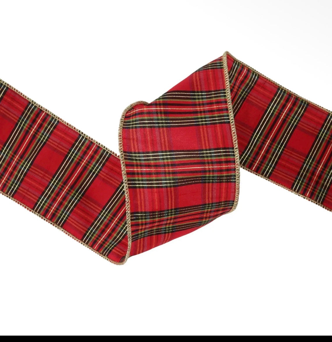 Pre-order 4 Inch Holiday Plaid Wired ribbon