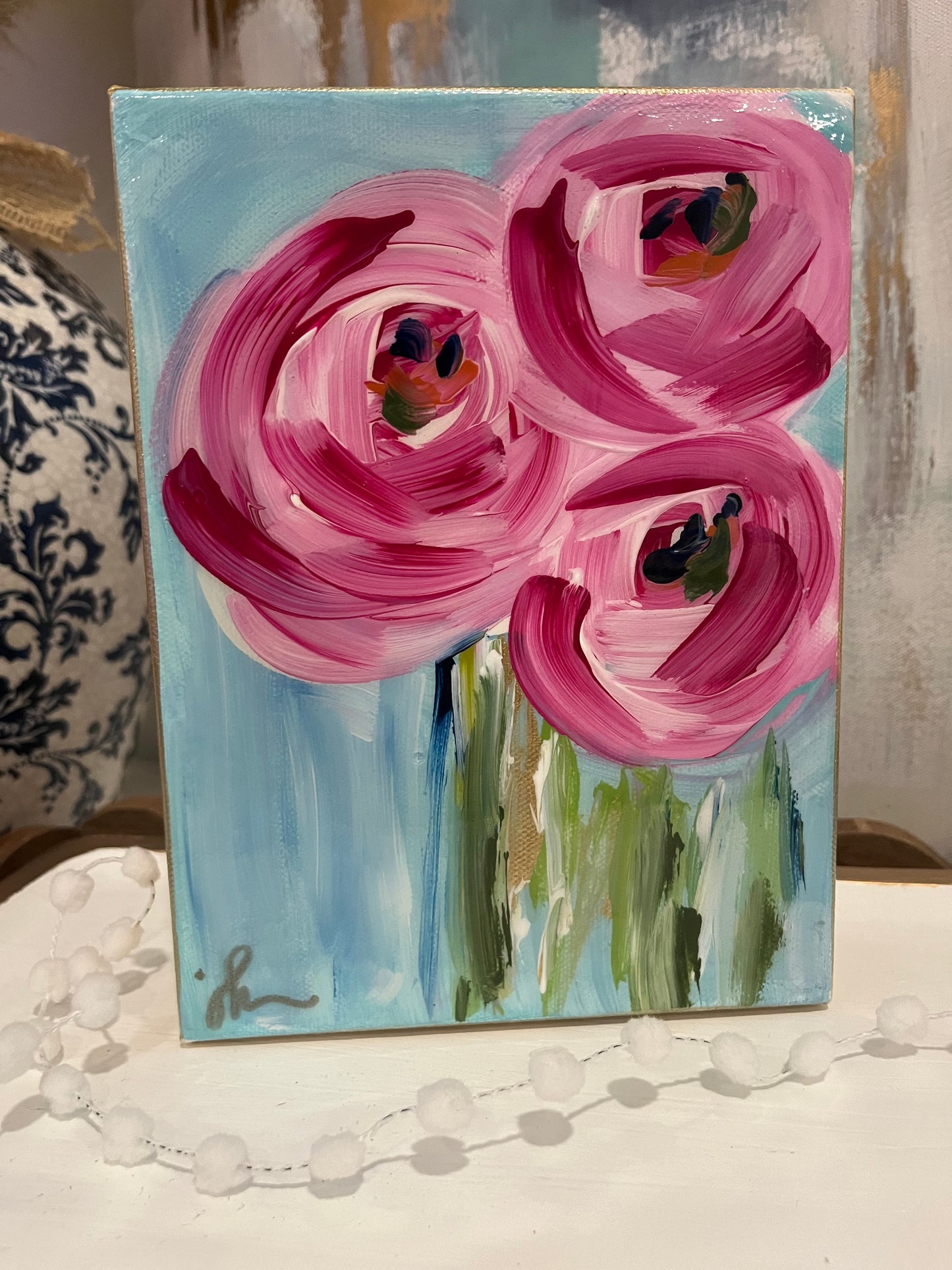 Love in Bloom- Original Resin Canvas IV