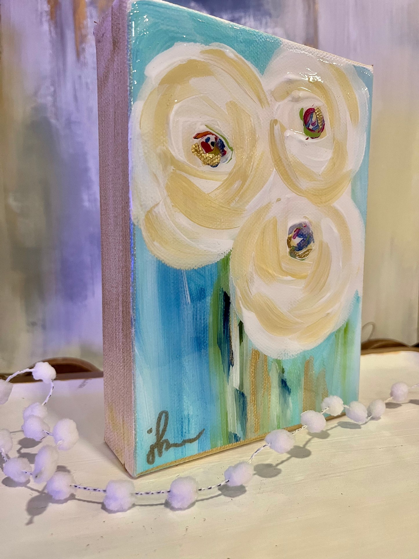 Love in Bloom- Original Resin Canvas- V