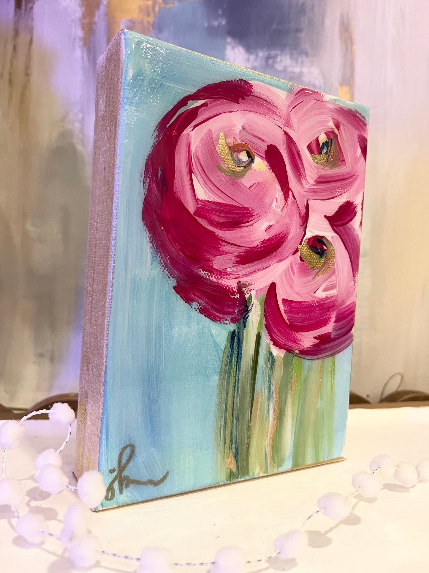 Love In Bloom- Original 5x7 Canvas - II