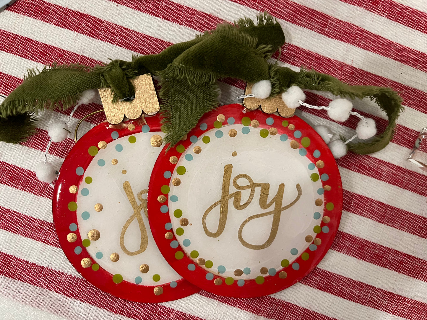 Hand Painted Round Wooden Ornaments