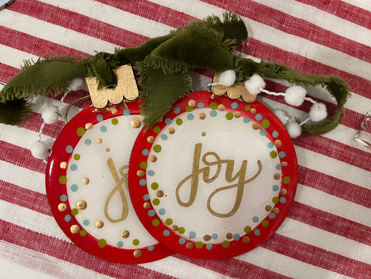 Hand Painted Round Wooden Ornaments