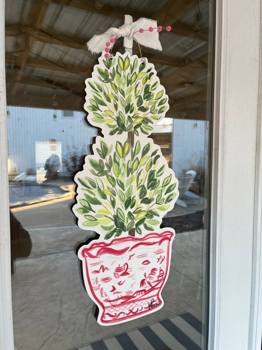 Spring Chinoiserie Door Hanger
