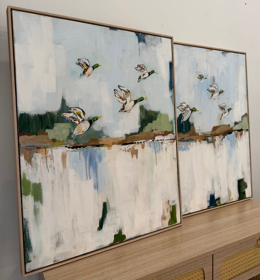 "Morning Flight" Set of 2 - 24x30