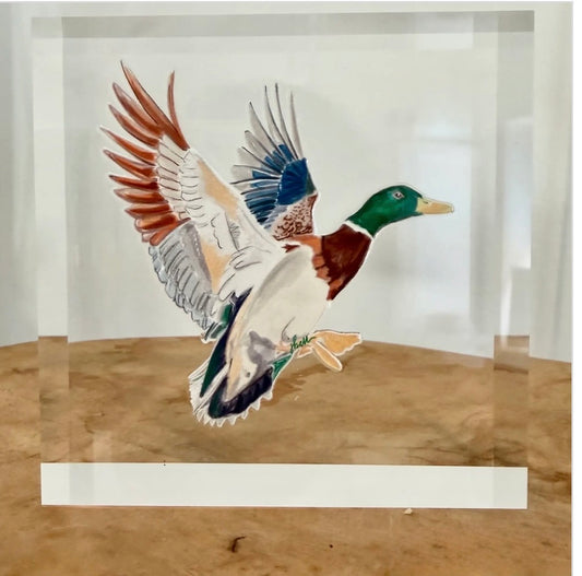 Mallard Lucite Block